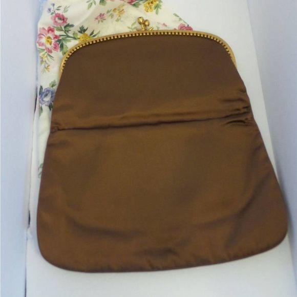 Vintage Morris Moskowitz Brown Satin Clutch - Picture 5 of 5
